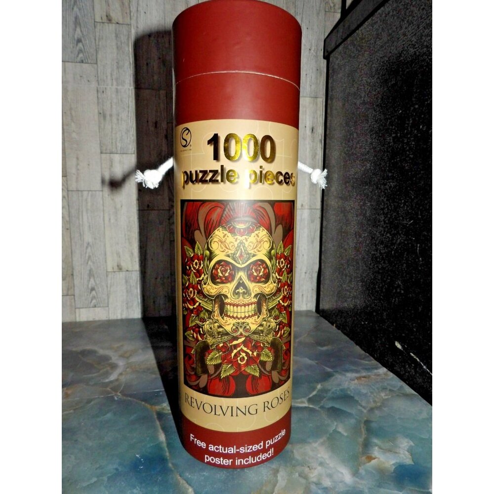 The Supply Line Jigsaw Puzzle Revolving Roses Skull 1000 Piece 20"x28" Poster
